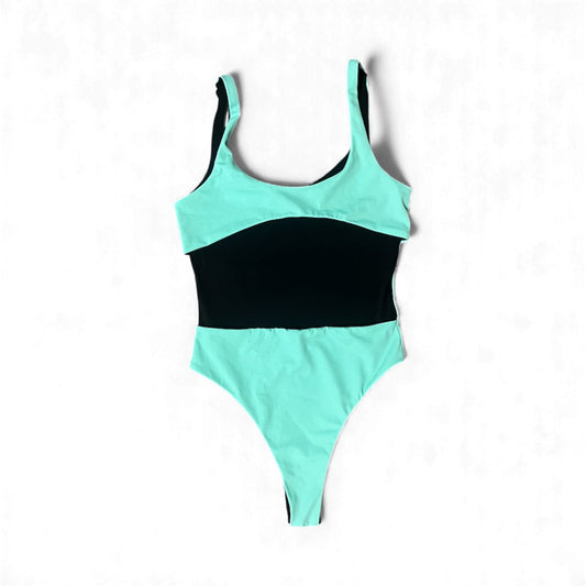 Maui One Piece Cheeky - M - Mint x Black