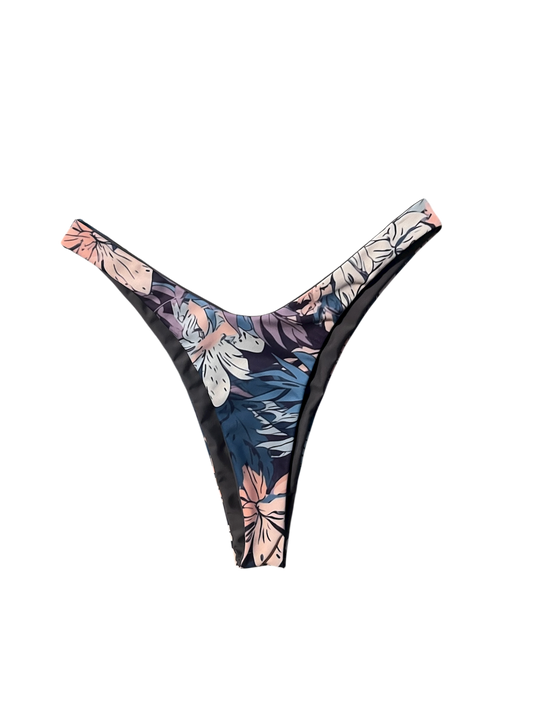 Tobago Cheeky/Thong - S/M- Midnight Floral x Slate