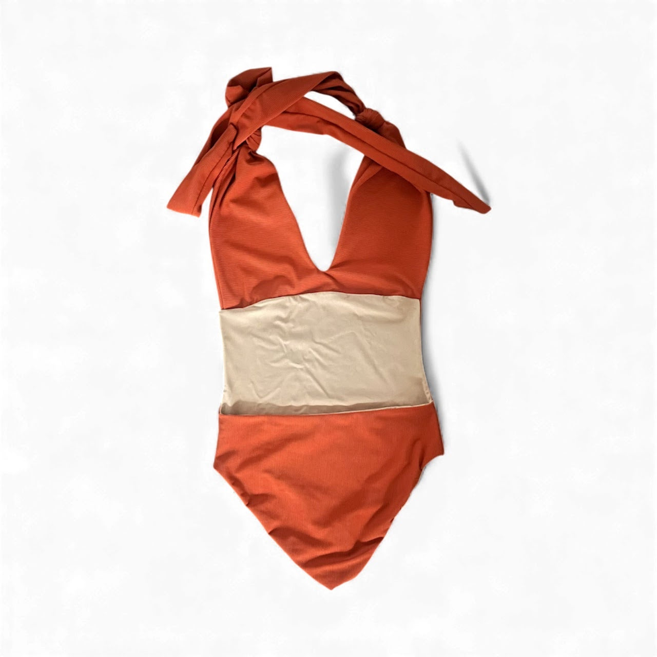 Cayman Island One Piece - M/L - Rusty Ribbed x Nude (Extra Coverage)