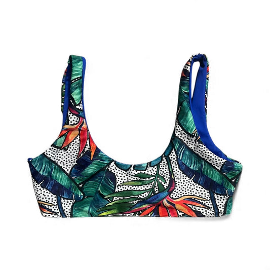 Belize Top - M/L - Birds of Paradise x Royal Blue