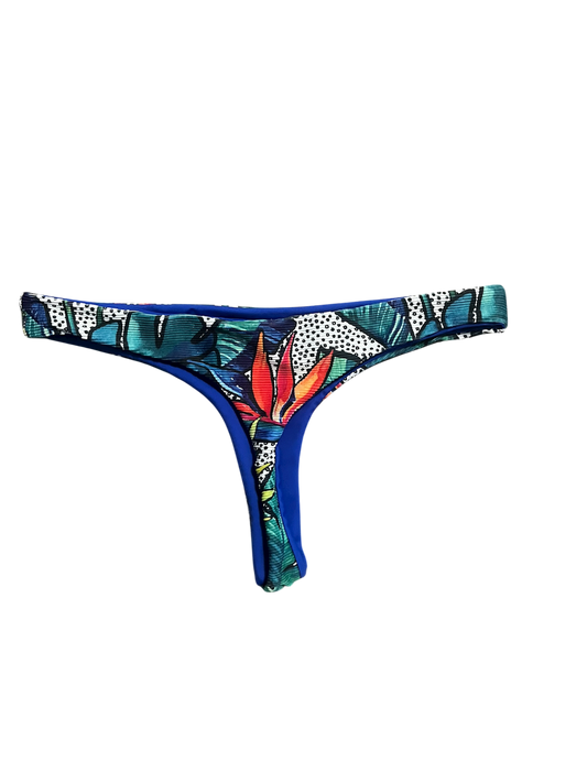 Bequai Thong - S/M- Birds of Paradise x Royal Blue