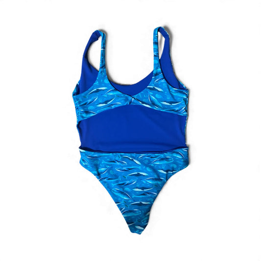 Maui One Piece Cheeky - M - Whales x Royal Blue